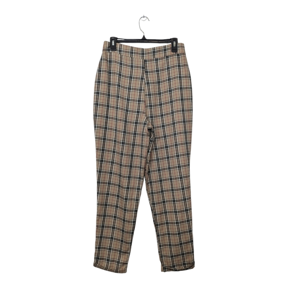Nasty Gal Sz 8 NWT Check Tapered High Waisted Pants - Picture 2 of 12